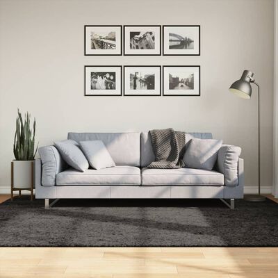 vidaXL Motta „ISTAN“ Hátt Flos Skínandi Útlit Reykgrátt 160x230 cm