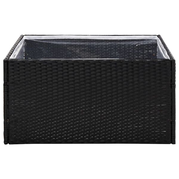 vidaXL Garðker Svart 80x80x40 cm Pólýrattan