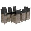vidaXL 9 Hluta B&iacute;str&oacute;sett me&eth; Sessum Gr&aacute;tt P&oacute;l&yacute;rattan