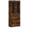 vidaXL H&aacute;r Sk&aacute;pur Reykt&oacute;na Eikarlitur 69,5x34x180 cm Samsettur Vi&eth;ur
