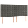 vidaXL H&ouml;fu&eth;gafl d&ouml;kkgr&aacute;r 180x5x118/128 cm flauel