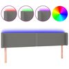 vidaXL LED h&ouml;fu&eth;gafl D&ouml;kkgr&aacute;tt 203x16x78/88 cm Efni