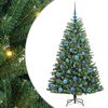 vidaXL Gervi hengdu j&oacute;latr&eacute; me&eth; 150 LED Gr&aelig;nn 150 cm PVC og m&aacute;lmur