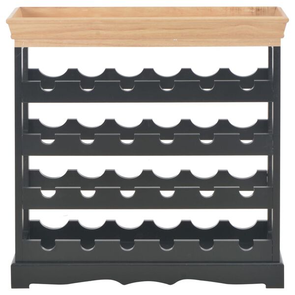 vidaXL Vínrekki Svartur 70x22,5x70,5 cm MDF