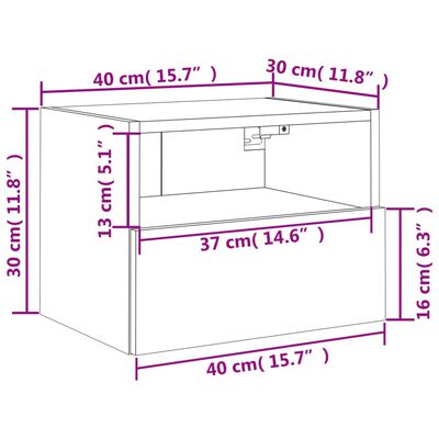 vidaXL Sjónvarpsveggskápar 2 stk. Hvítur 40x30x30 cm Samsettur viður