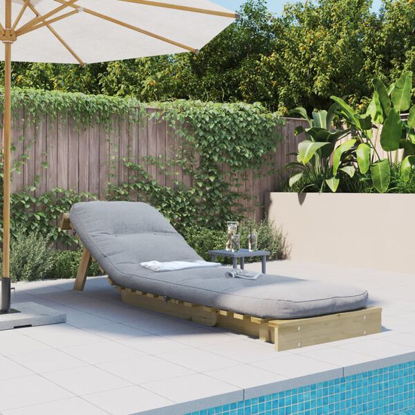 vidaXL Svefnsófagrind með Dýnu 60x206x11 cm Gagnvarin Fura