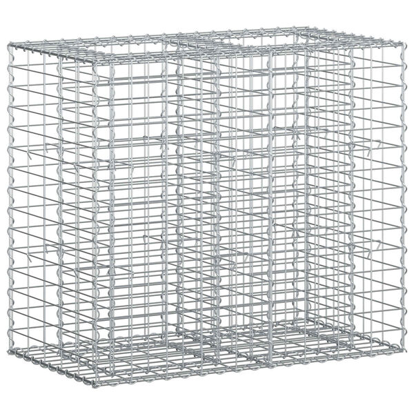 vidaXL Gabion h&aelig;kka&eth; r&uacute;m Silfur 90 x 50 x 80 cm Galvaniserad st&aacute;l