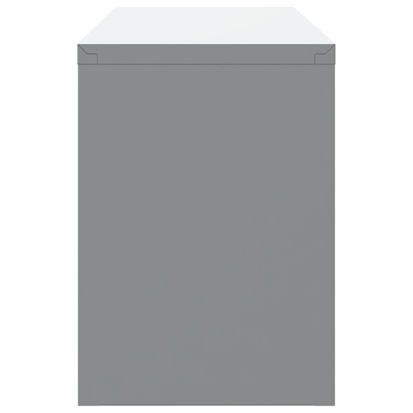 vidaXL Vinnusk&aacute;pur me&eth; sk&uacute;ffu 10 pcs Rau&eth;ur Vinnslutr&eacute; og st&aacute;li