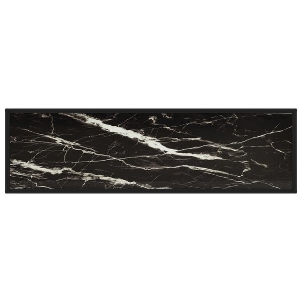 vidaXL Veggborð Svart 120x35x75 cm Hert Gler