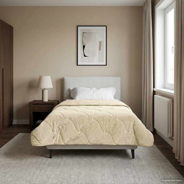 vidaXL Vetrar s&aelig;ng Rj&oacute;malitur 140 x 200 cm Microfiber og Teddy f&oacute;&eth;ri&eth;