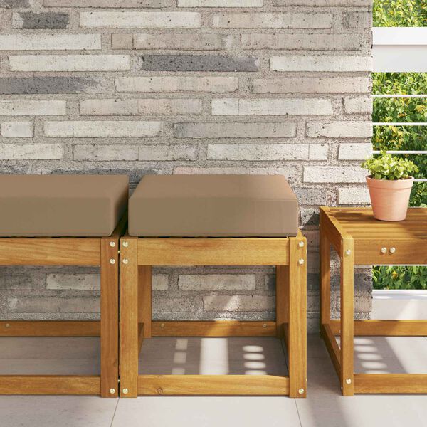 vidaXL Utandyra s&aelig;ti p&uacute;&eth;i M&oacute;gr&aacute;r 40 x 40 x 8 cm 100% p&oacute;l&yacute;ester