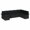 vidaXL Gar&eth;s&oacute;fa sett me&eth; p&uacute;&eth;i 8 pcs Svartur p&oacute;l&yacute;rattan