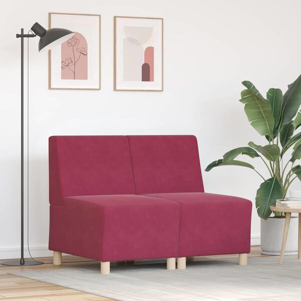 vidaXL Sofaeiningar &aacute;n handfanga 2 pcs V&iacute;nrau&eth;ur 55 x 74 x 82 cm