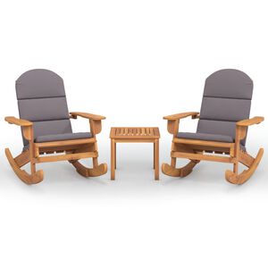 vidaXL 3 Hluta Adirondack Gar&eth;stofusett Gegnheill Akas&iacute;uvi&eth;ur