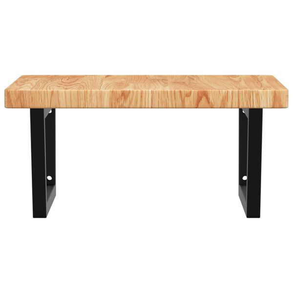 vidaXL Veggfest Handlaugarhilla St&aacute;l og Gegnheil Eik