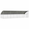 vidaXL Hundask&aacute;li me&eth; geymslu 4 pcs Silfur 8 x 2 x 2 m Sinkh&uacute;&eth;a&eth; st&aacute;l