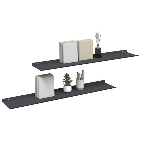 vidaXL Flj&oacute;tandi skrifbor&eth; 2 pcs Antras&iacute;t 100 x 18 x 2,5 cm St&aacute;l