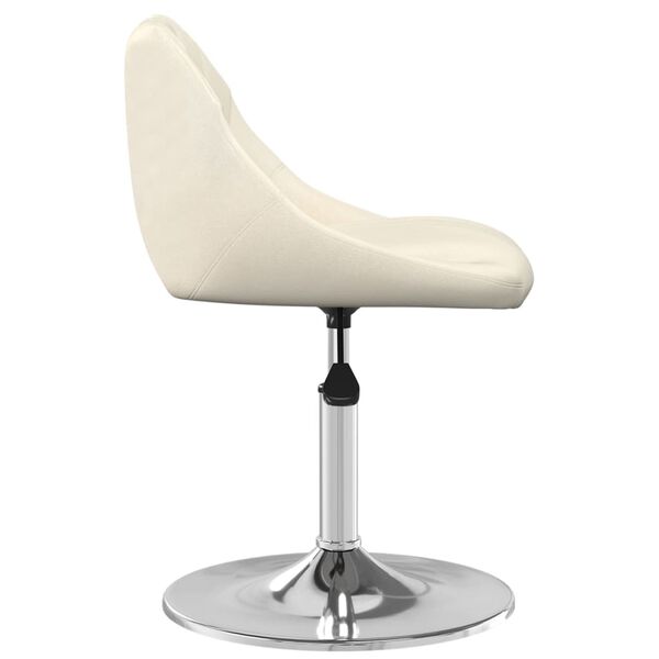 vidaXL Snúningsborðstofustólar 4 stk. Rjómahvítir Flauel