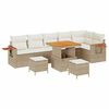 vidaXL Gar&eth;s&oacute;fa sett 9 pcs Drapplita&eth;ur p&oacute;l&yacute;rattan