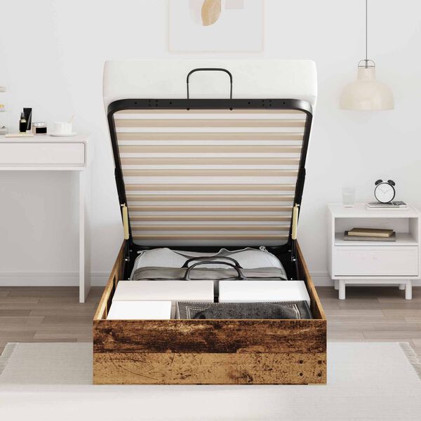 vidaXL Ott&oacute;man s&aelig;ngurrammi Gamalt timbur 75,5 x 190 cm Verkefnavi&eth;ur