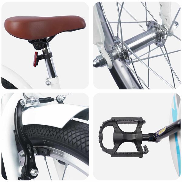 vidaXL Barnahj&oacute;l 18 Tommur fyrir 5-7 &aacute;ra Hv&iacute;tt