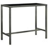 vidaXL Barbor&eth; fyrir Gar&eth;inn Gr&aacute;tt 130x60x110 cm P&oacute;l&yacute;rattan og Gler