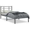 vidaXL R&uacute;mgrind &uacute;r M&aacute;lmi &aacute;n D&yacute;nu me&eth; H&ouml;f&eth;agafli Sv&ouml;rt 90x190 cm