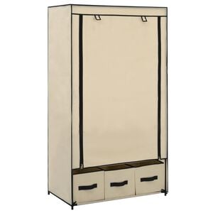 vidaXL Fataskápur Rjómahvítur 87x49x159 cm Tauefni