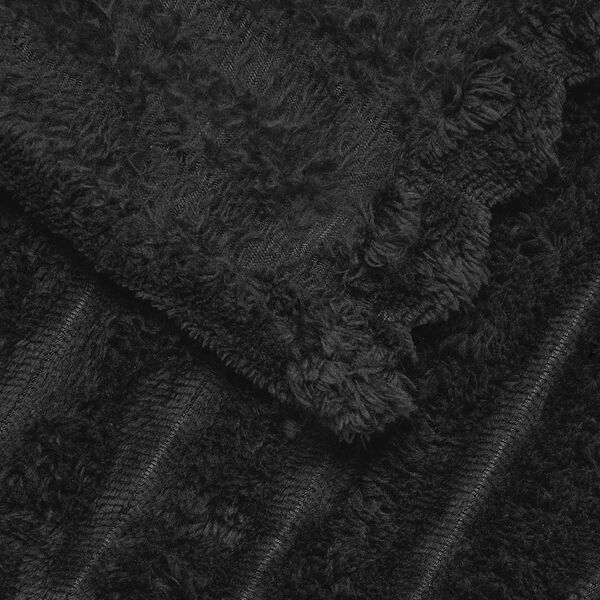 vidaXL Kast teppi Svartur 200 x 150 cm Fl&iacute;s