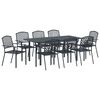 vidaXL Gar&eth;ur bor&eth;sett 9 pcs Antras&iacute;t Duftlita&eth;ur st&aacute;l