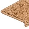 vidaXL Stigamottur 15 stk 65x21x4 cm beige r&eacute;tthyrndar br&uacute;nir