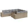 vidaXL 11 Hluta Gar&eth;s&oacute;fasett me&eth; Sessum Drapplita&eth; P&oacute;l&yacute;rattan