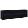 vidaXL TV einingar 2 pcs Svartur Eik 180 x 34 x 50 cm Samsettur vi&eth;ur