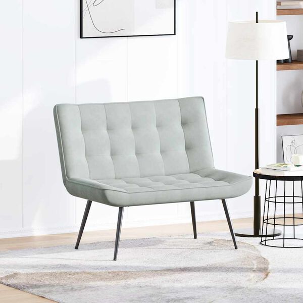 vidaXL Bekkur Ljósgrár 110x74x84 cm Flauel