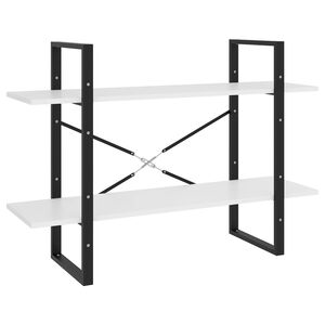 vidaXL 2-h&aelig;&eth;a B&oacute;kahilla Hv&iacute;t 100x30x70 cm Samsettur Vi&eth;ur