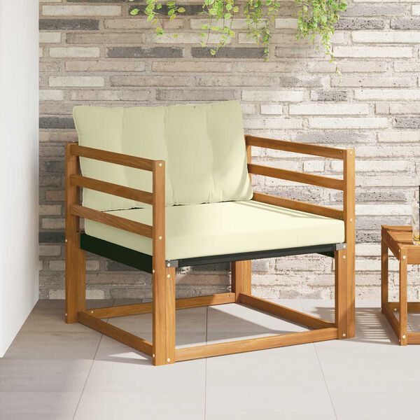 vidaXL &Uacute;ti s&oacute;fasett Fast Acacia tr&eacute; og Textilene N&aacute;tt&uacute;rulegur