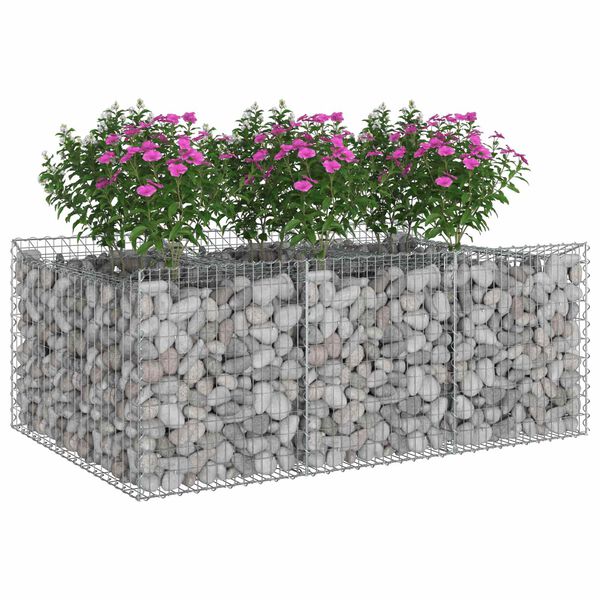 vidaXL Gabion h&aelig;kka&eth; r&uacute;m Silfur 150 x 100 x 60 cm Galvaniserad st&aacute;l