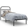vidaXL R&uacute;mgrind &uacute;r M&aacute;lmi &aacute;n D&yacute;nu me&eth; H&ouml;f&eth;agafli Sv&ouml;rt 75x190 cm
