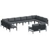 vidaXL Gar&eth;s&oacute;fa sett me&eth; p&uacute;&eth;i 12 pcs Svartur St&aacute;l