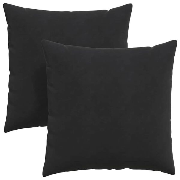 vidaXL S&oacute;fap&uacute;&eth;ar 2 pcs Svartur 60 x 60 cm Korduroy efni