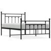 vidaXL R&uacute;mgrind &uacute;r M&aacute;lmi me&eth; H&ouml;fu&eth;gafli & F&oacute;tagafli Sv&ouml;rt 107x203 cm