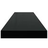 vidaXL Vegghengdar Hillur 2 stk. H&aacute;glans Svartar 90x23,5x3,8 cm MDF