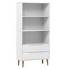 vidaXL B&oacute;kask&aacute;pur MOLDE Hv&iacute;tur 85x35x170,5 cm Gegnheil Fura