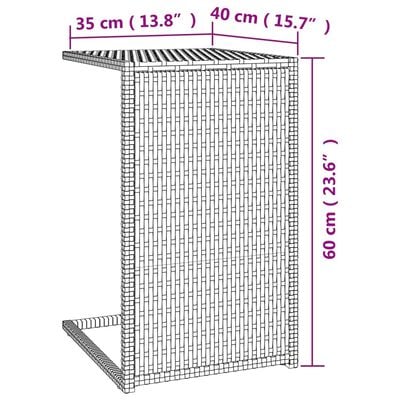 vidaXL C Borð Svart 40x35x60 cm Pólýrattan