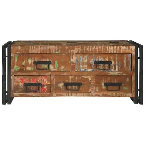 vidaXL Sófaborð með skúffu Brúnn 90 x 50 x 38 cm solid reclaimed wood