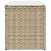 vidaXL garðstólar með púðum 2 stk Beige 40x40x43 cm Pólýrattan