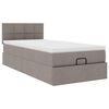vidaXL Ottoman r&uacute;mgrind me&eth; d&yacute;nu Taupe 90x190 cm Efni