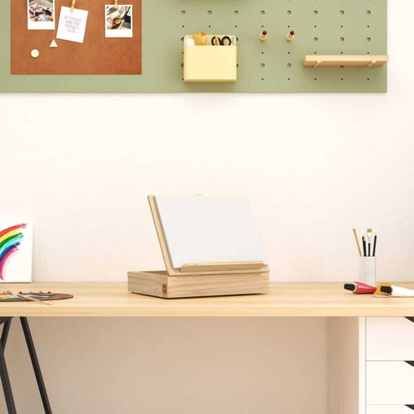 vidaXL Málaratrönur með Skúffu fyrir Borð 33,5x25,5x7 cm Gegnheil Fura