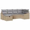 vidaXL S&oacute;fasett me&eth; p&uacute;&eth;i 6 pcs Beige og lj&oacute;sgr&aacute;r p&oacute;l&yacute;rattan