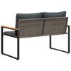 vidaXL Bekkur me&eth; p&uacute;&eth;i Gr&aacute;r og d&ouml;kkgr&aacute;r 115 x 65 x 72 cm Rattan